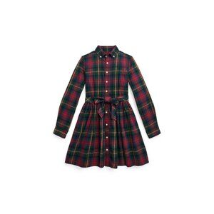 Polo Ralph Lauren Girls Red Plaid Shirt Dress, Size 14